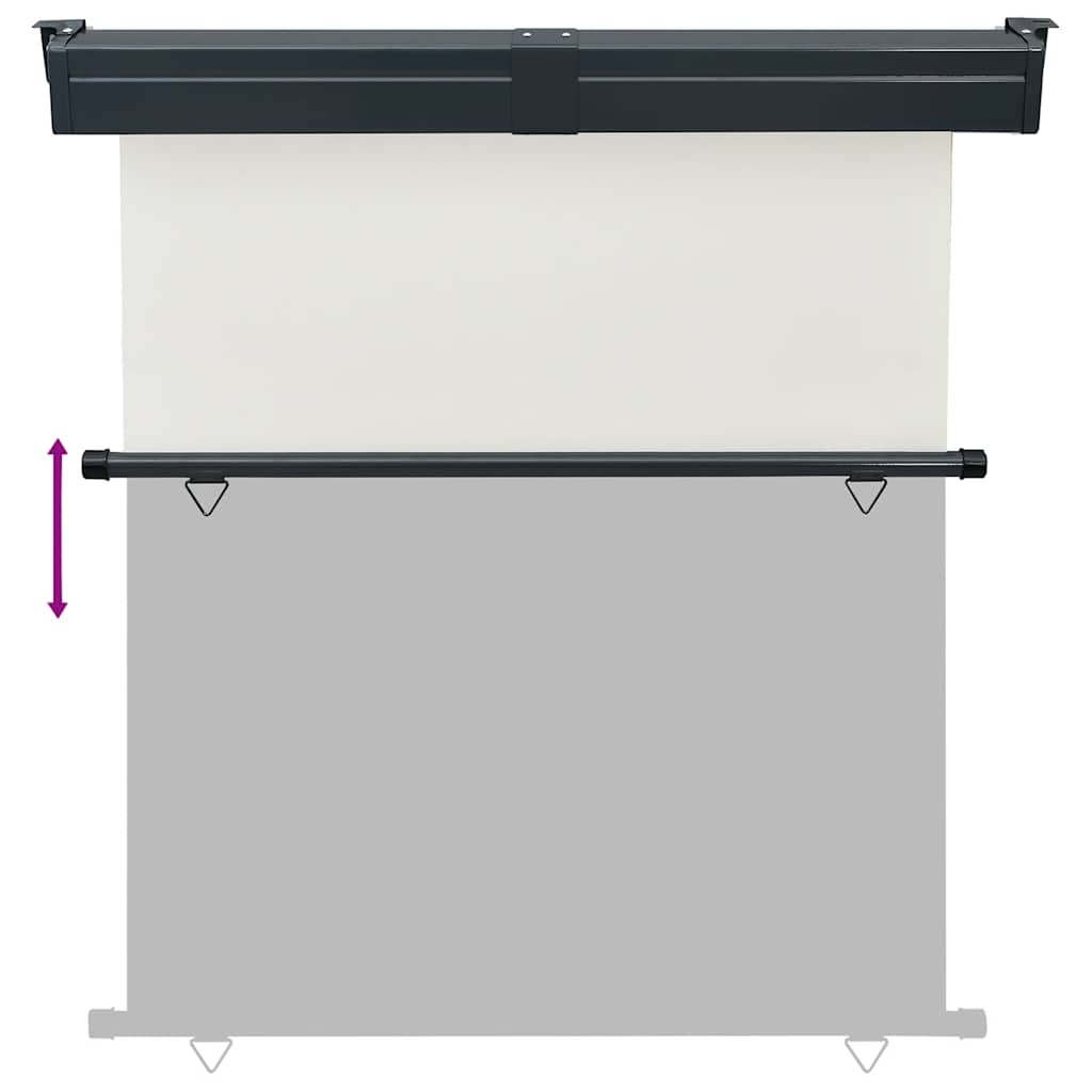 Šoninė balkono markizė, kreminė, 175x250 cm