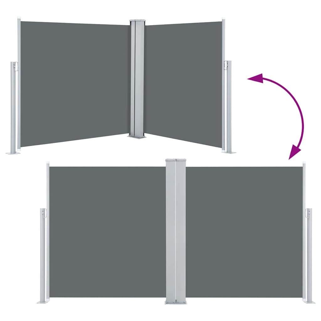 Ištraukiama šoninė pertvara, antracito spalvos, 100x600cm
