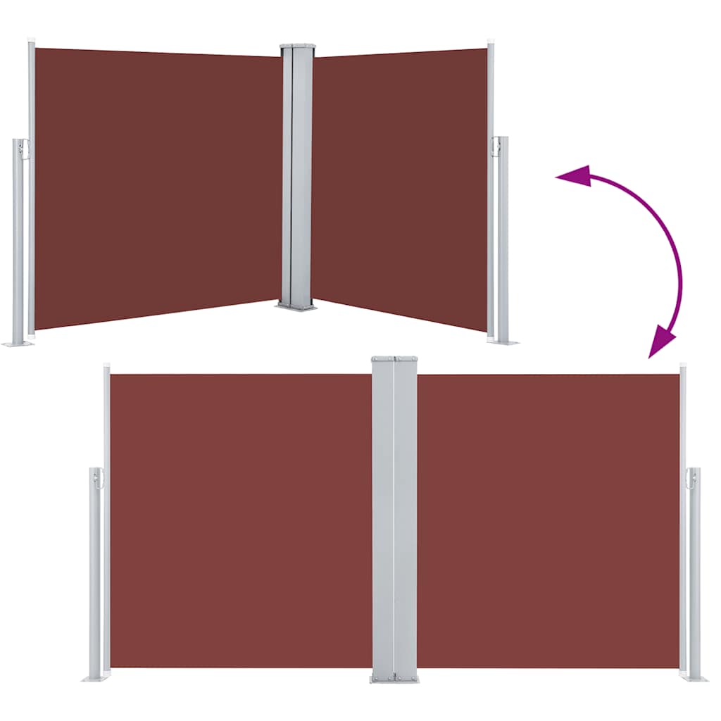 Ištraukiama šoninė pertvara, rudos spalvos, 100x600cm