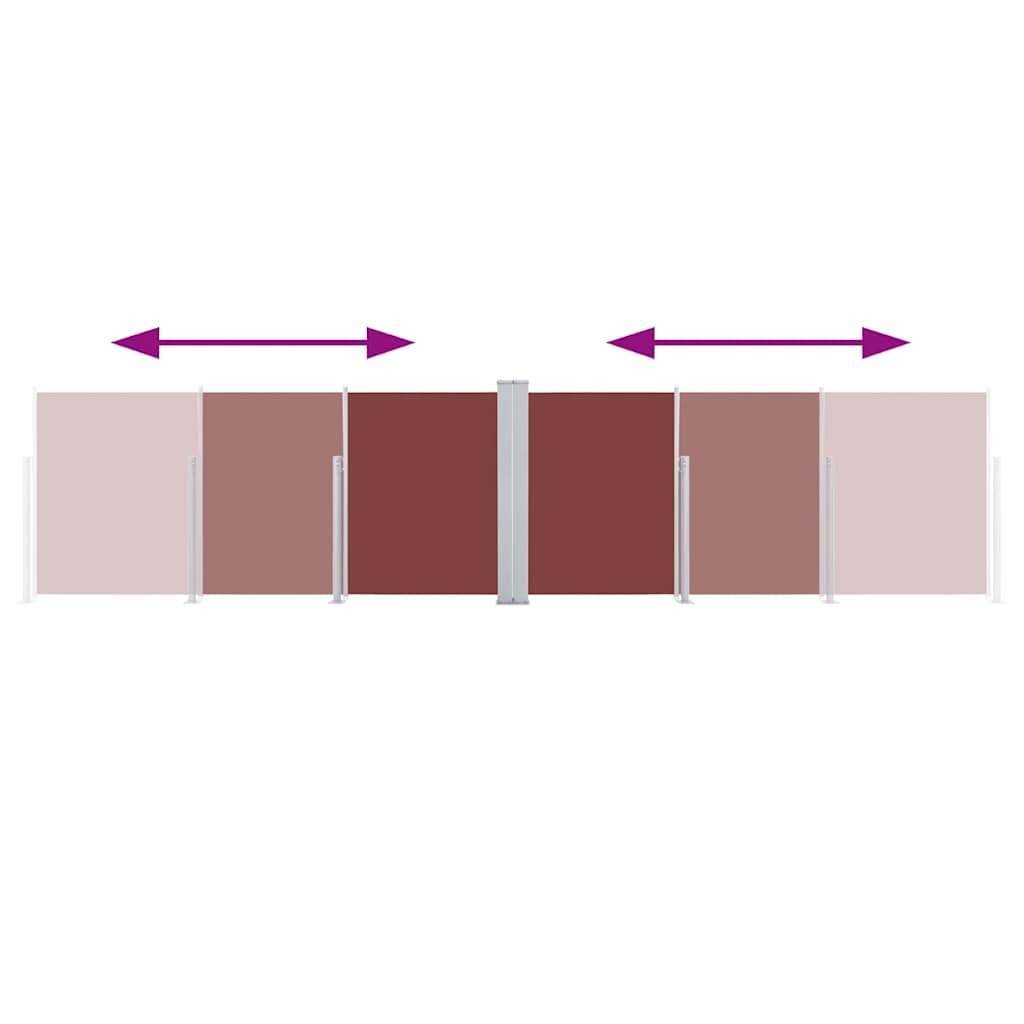 Ištraukiama šoninė pertvara, rudos spalvos, 100x600cm