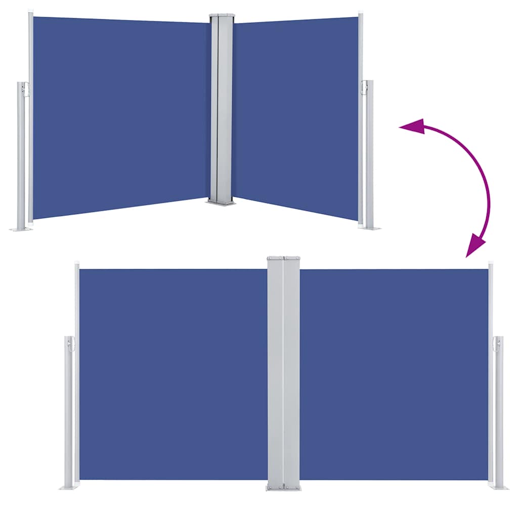 Ištraukiama šoninė pertvara, mėlynos spalvos, 100x600cm