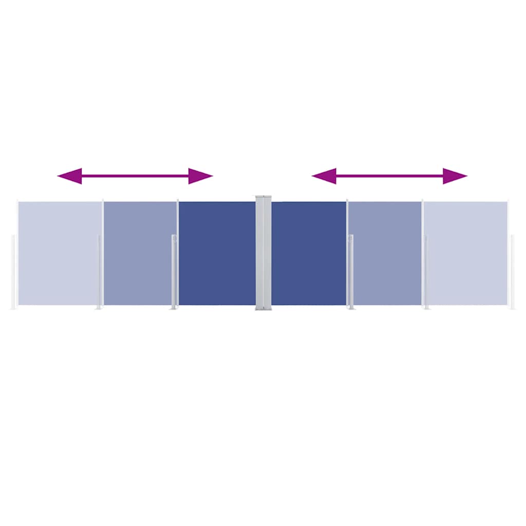 Ištraukiama šoninė pertvara, mėlynos spalvos, 100x600cm