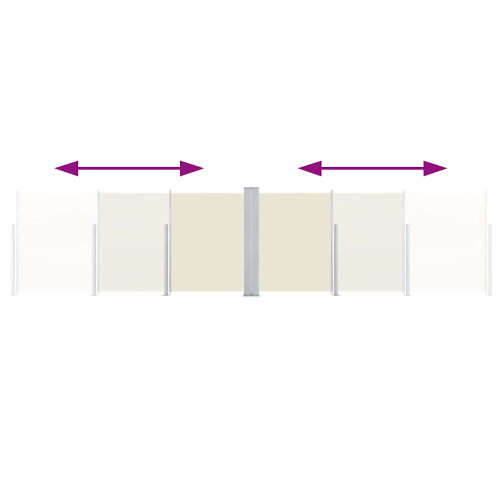 Ištraukiama šoninė pertvara, kreminės spalvos, 120x600cm