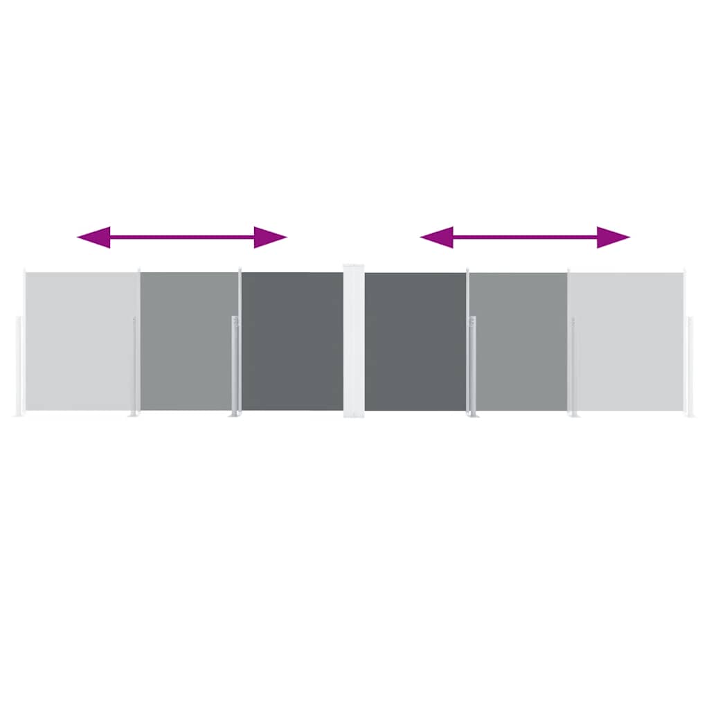 Ištraukiama šoninė pertvara, antracito spalvos, 120x600cm