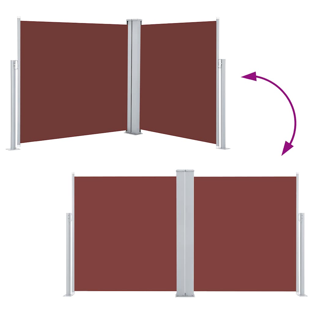 Ištraukiama šoninė pertvara, rudos spalvos, 120x600cm
