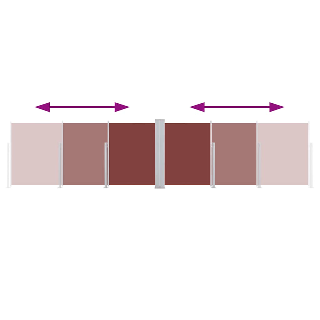 Ištraukiama šoninė pertvara, rudos spalvos, 120x600cm