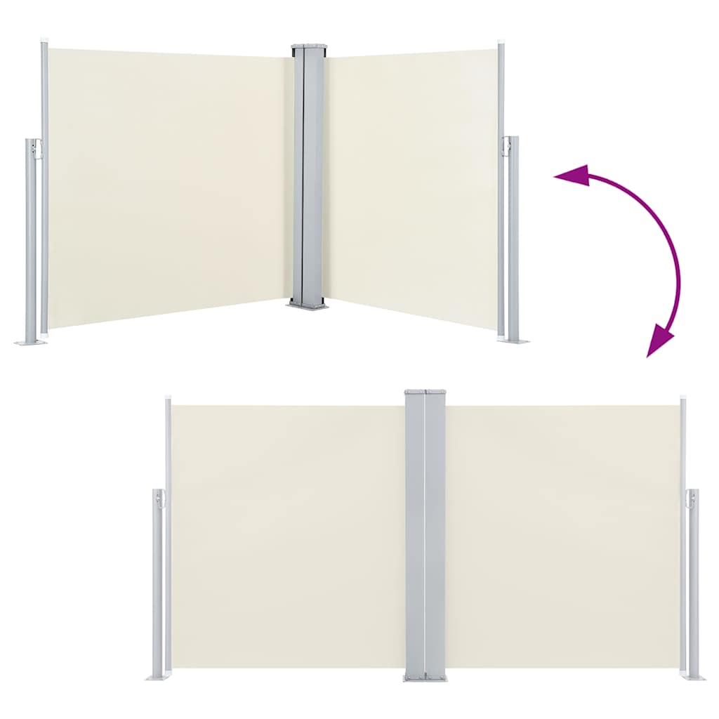 Ištraukiama šoninė pertvara, kreminės spalvos, 140x600cm