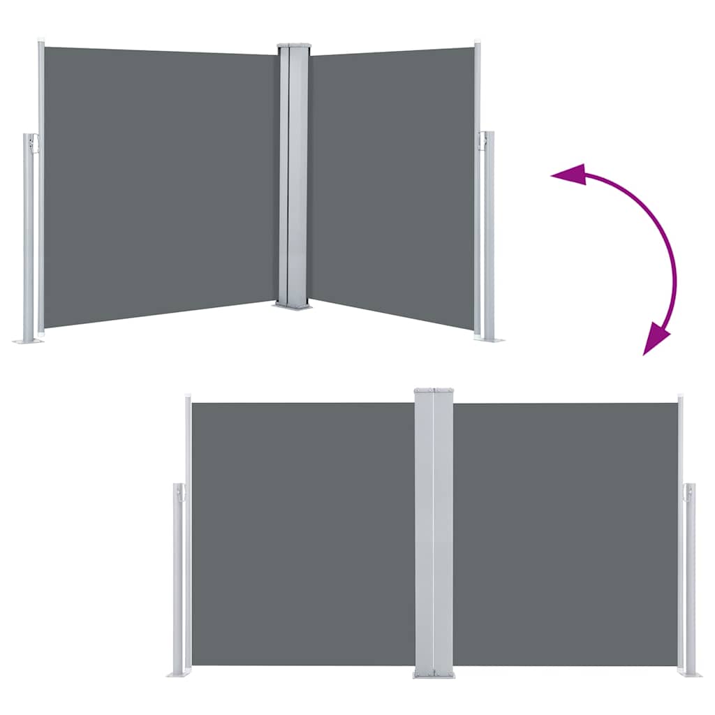 Ištraukiama šoninė pertvara, antracito spalvos, 140x600cm