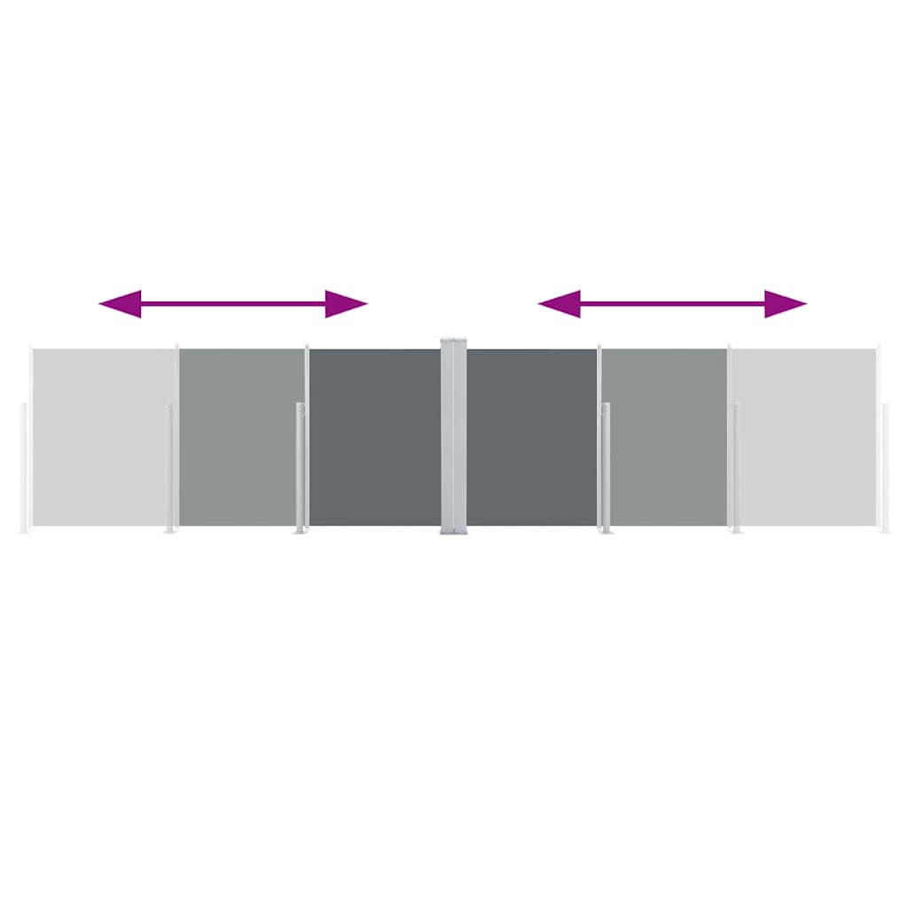 Ištraukiama šoninė pertvara, antracito spalvos, 140x600cm