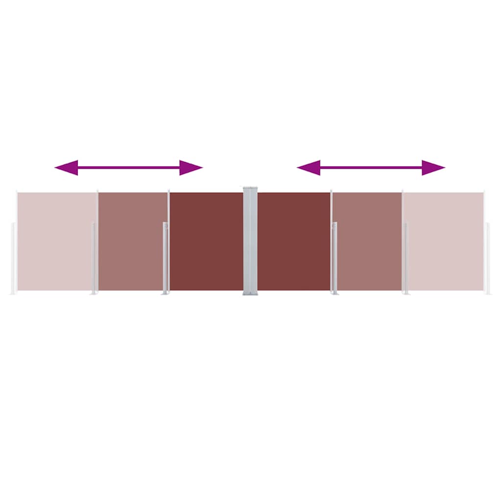 Ištraukiama šoninė pertvara, rudos spalvos, 140x600cm