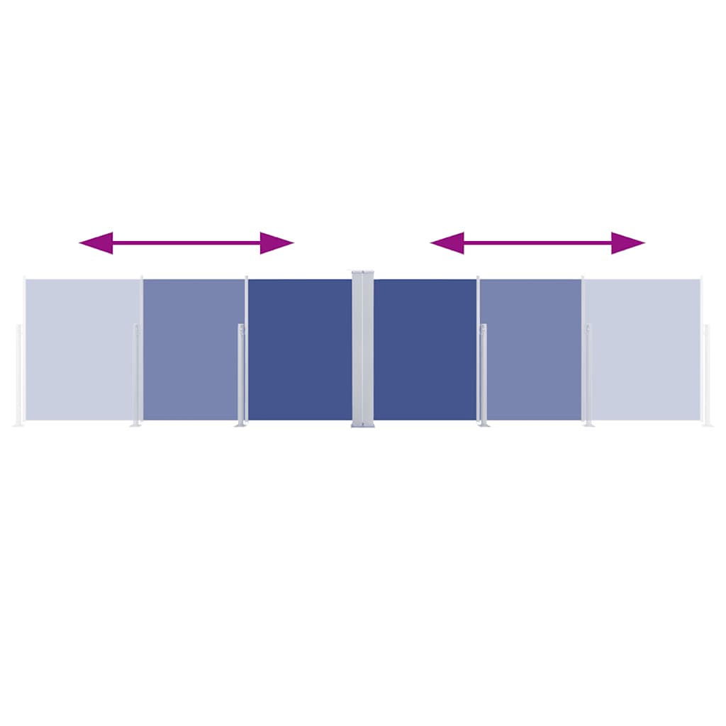 Ištraukiama šoninė pertvara, mėlynos spalvos, 140x600cm