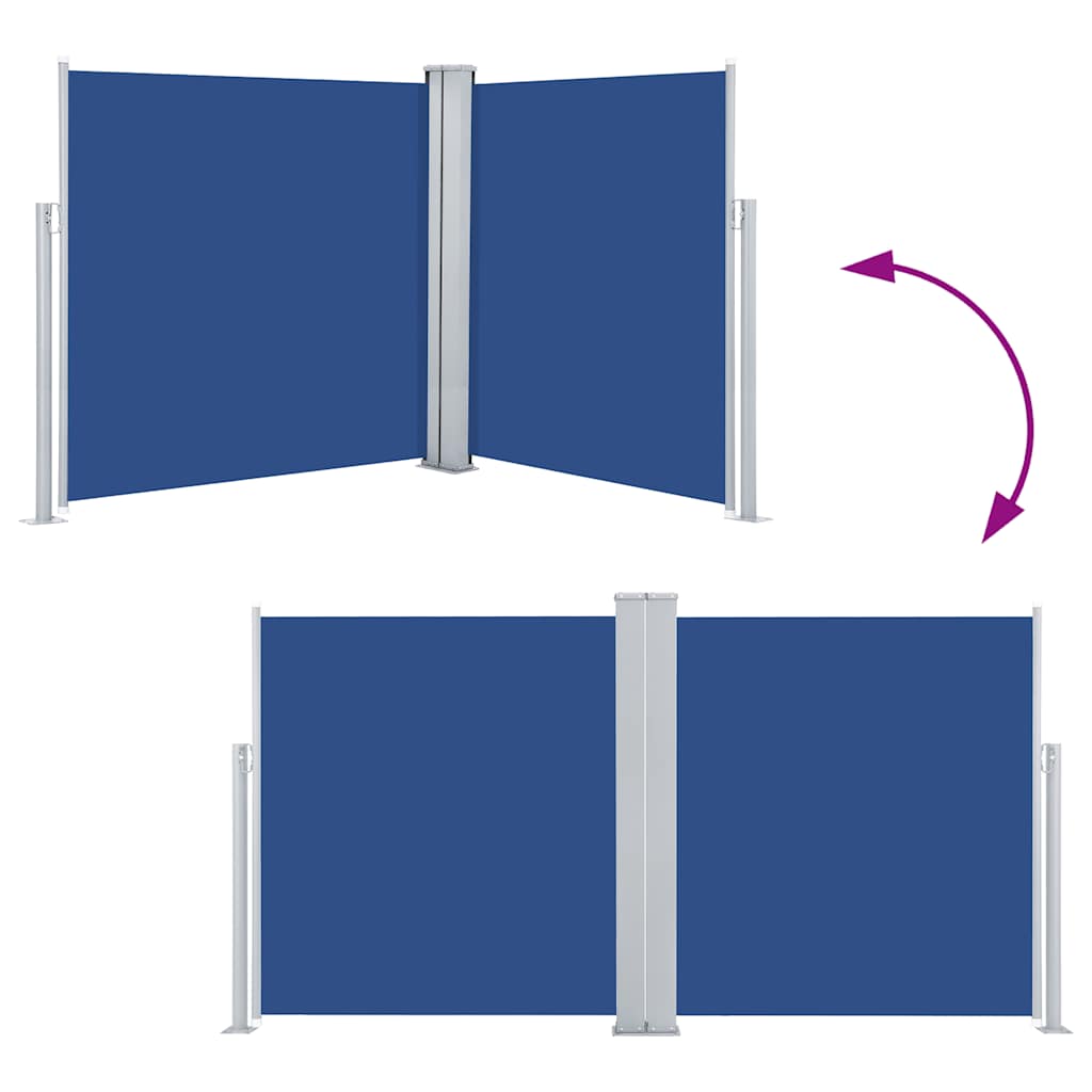 Ištraukiama šoninė pertvara, mėlynos spalvos, 160x600cm