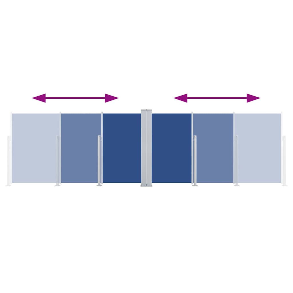 Ištraukiama šoninė pertvara, mėlynos spalvos, 160x600cm