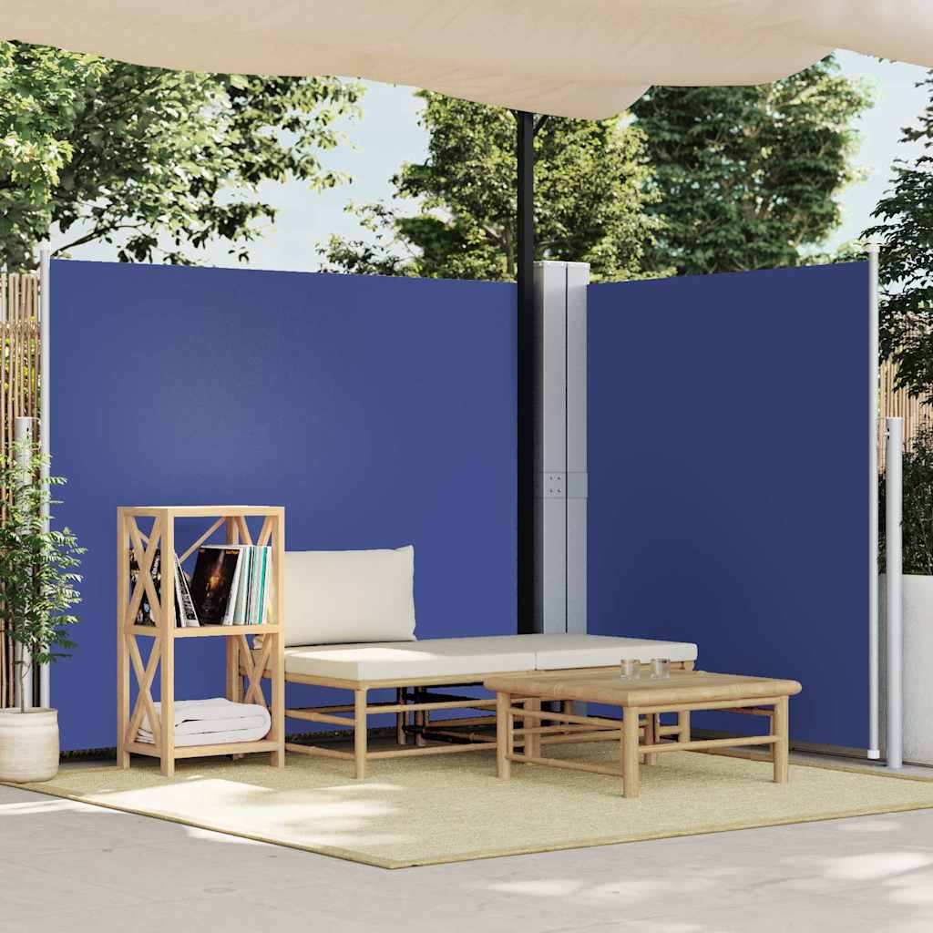 Ištraukiama šoninė pertvara, mėlynos spalvos, 160x600cm