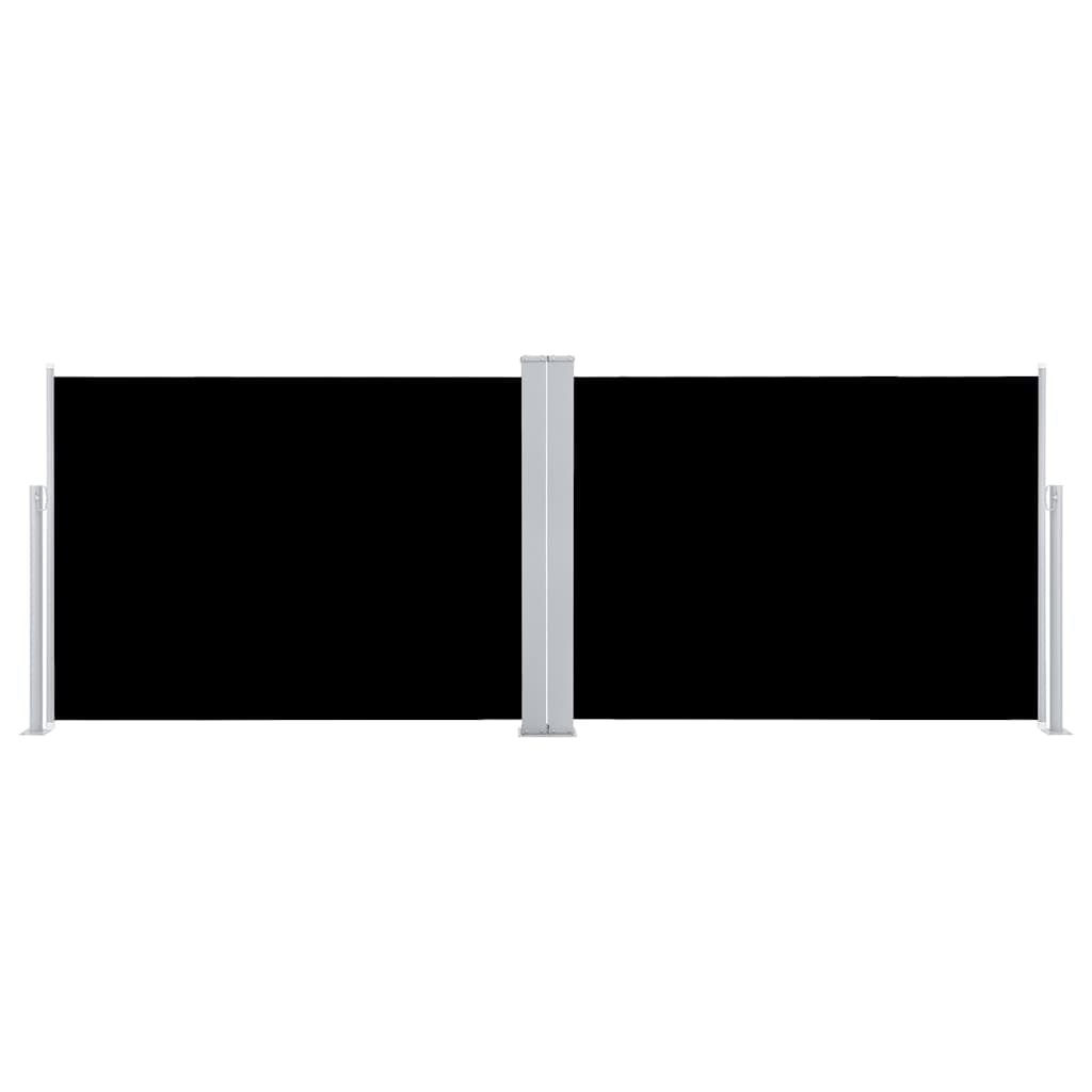 Ištraukiama šoninė pertvara, juodos spalvos, 120x1000cm