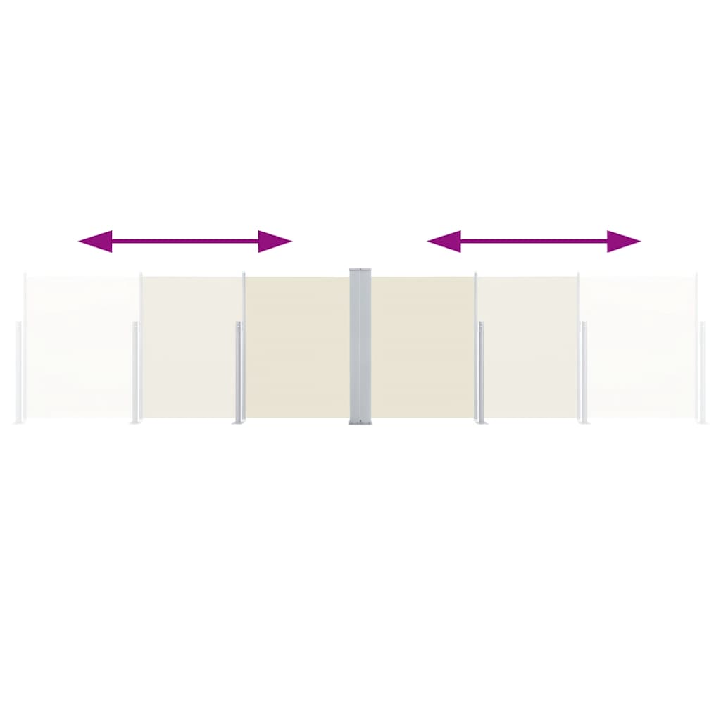 Ištraukiama šoninė pertvara, kreminės spalvos, 120x1000cm