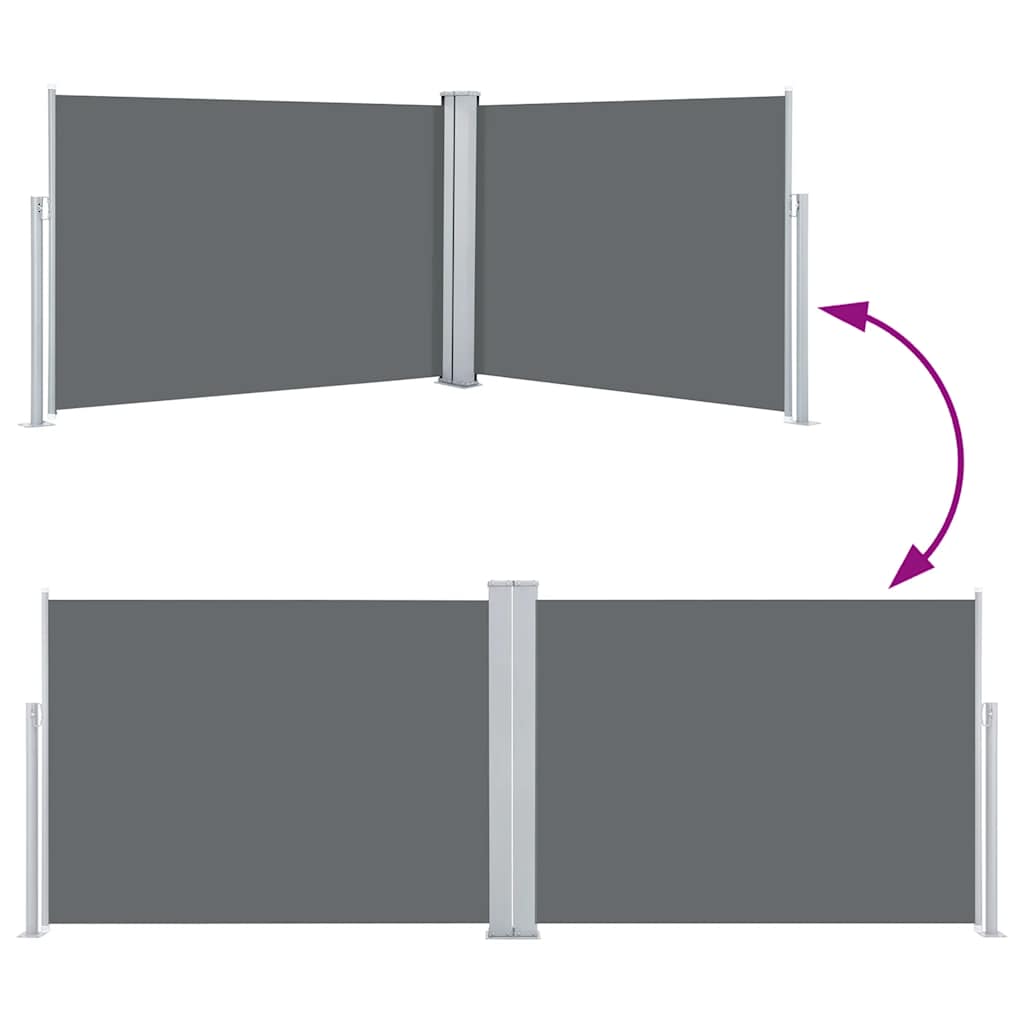 Ištraukiama šoninė pertvara, antracito spalvos, 120x1000cm