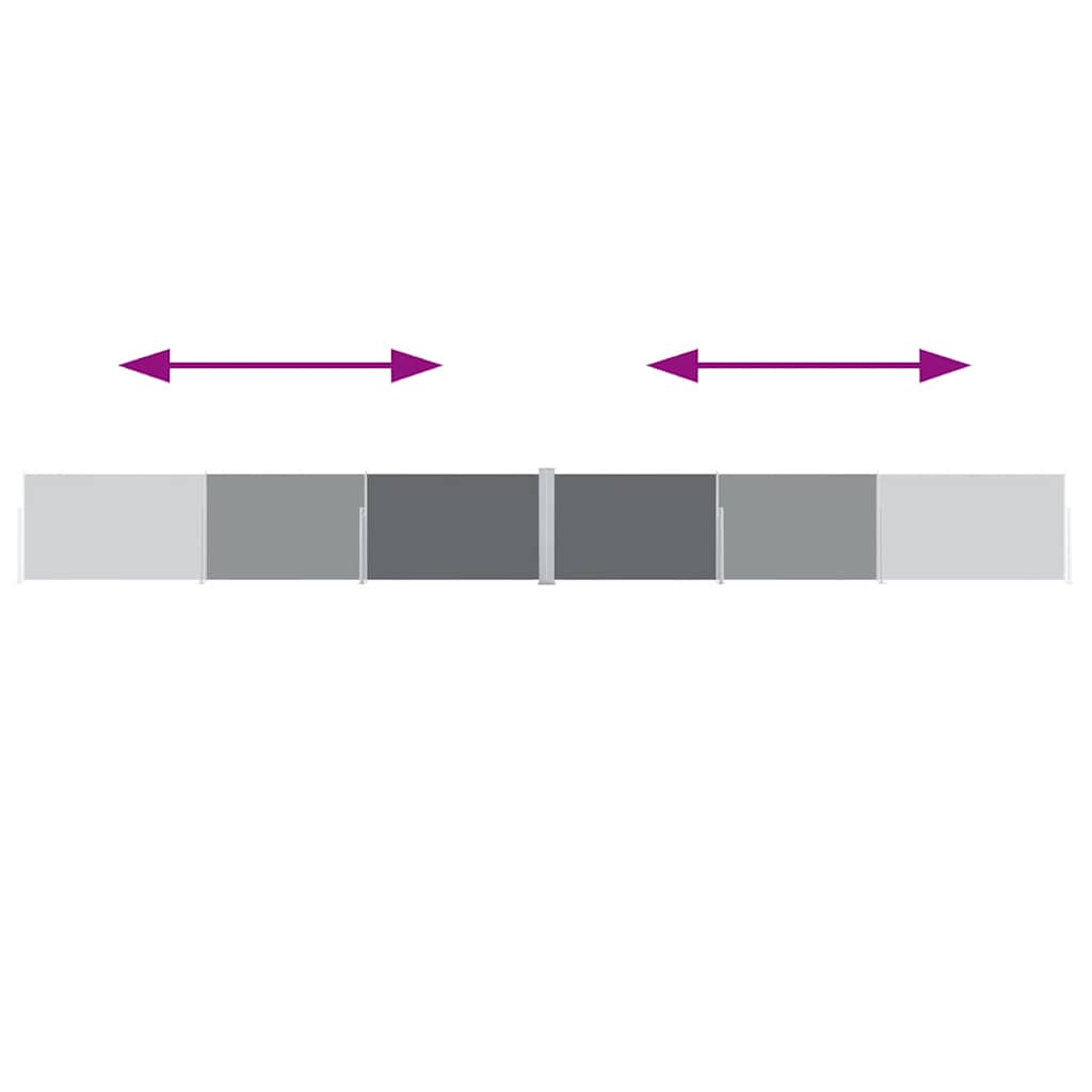 Ištraukiama šoninė pertvara, antracito spalvos, 120x1000cm