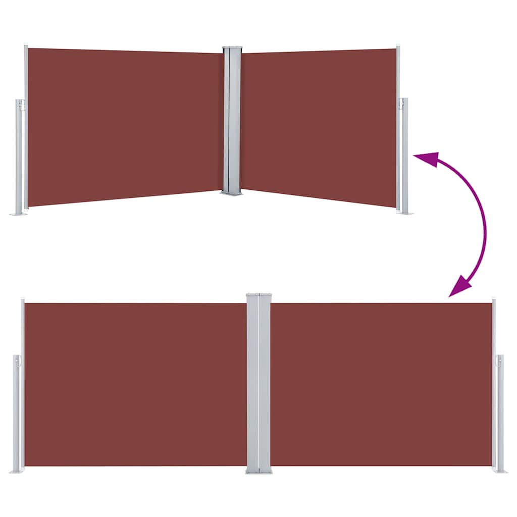 Ištraukiama šoninė pertvara, rudos spalvos, 120x1000cm
