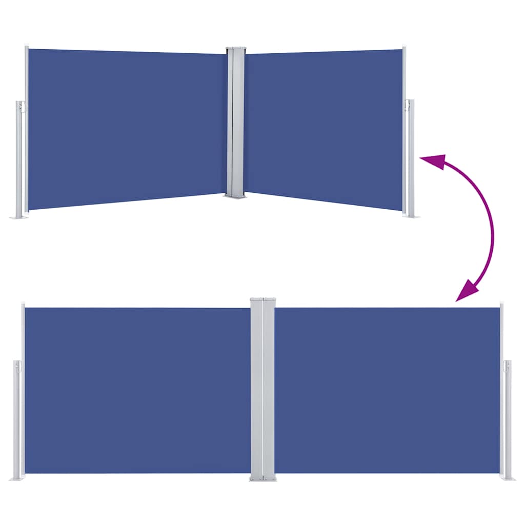 Ištraukiama šoninė pertvara, mėlynos spalvos, 120x1000cm