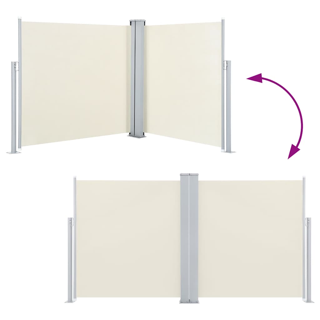 Ištraukiama šoninė pertvara, kreminės spalvos, 140x1000cm