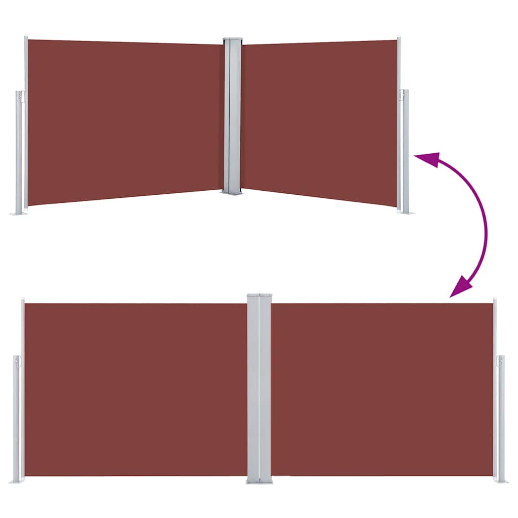 Ištraukiama šoninė pertvara, rudos spalvos, 140x1000cm