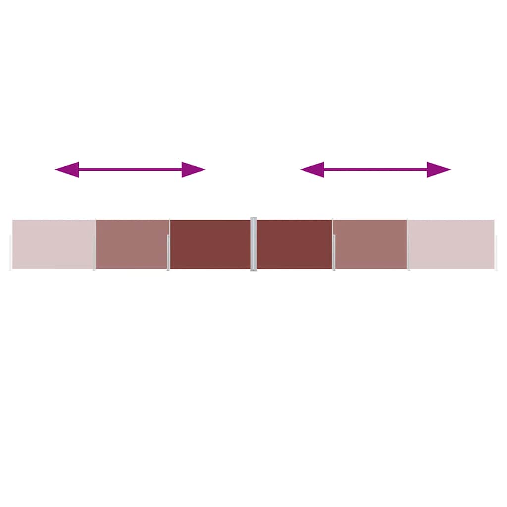 Ištraukiama šoninė pertvara, rudos spalvos, 140x1000cm