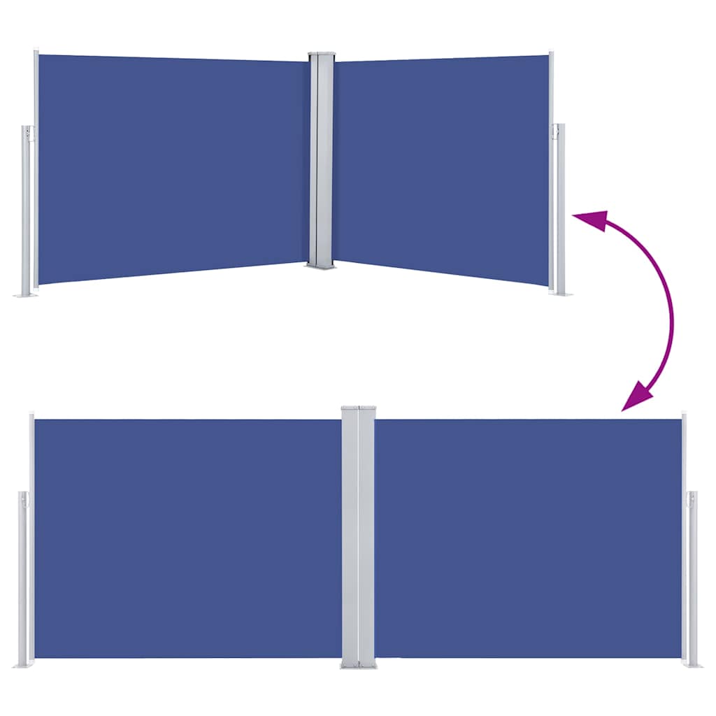 Ištraukiama šoninė pertvara, mėlynos spalvos, 140x1000cm