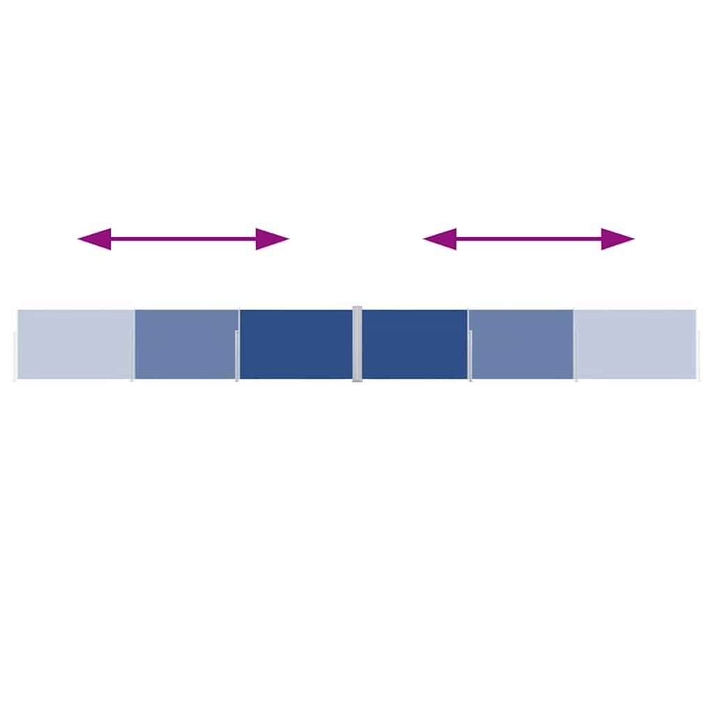 Ištraukiama šoninė pertvara, mėlynos spalvos, 140x1000cm