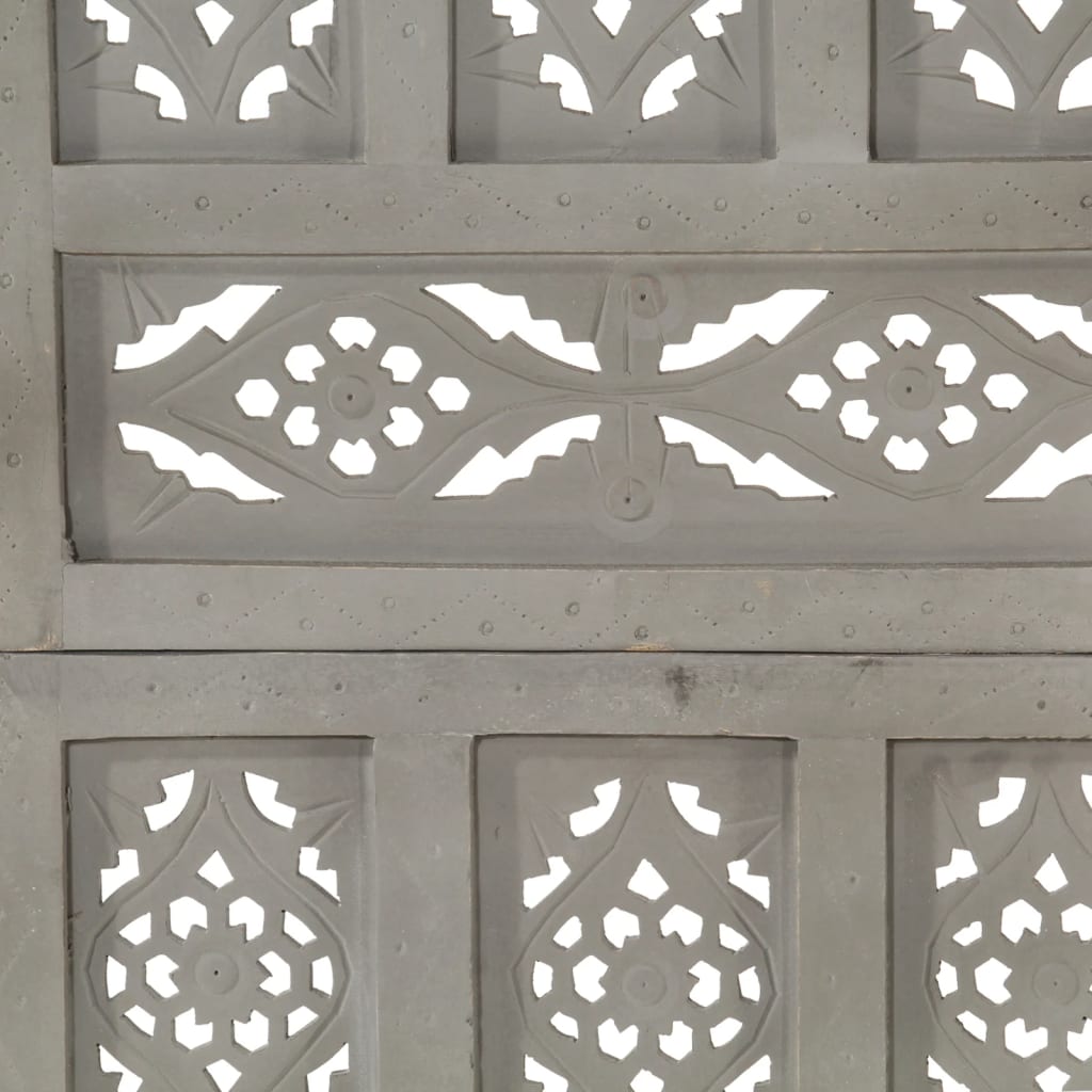 Kambario pertvara, 4 dalių, pilka, 160x165cm, mango masyvas