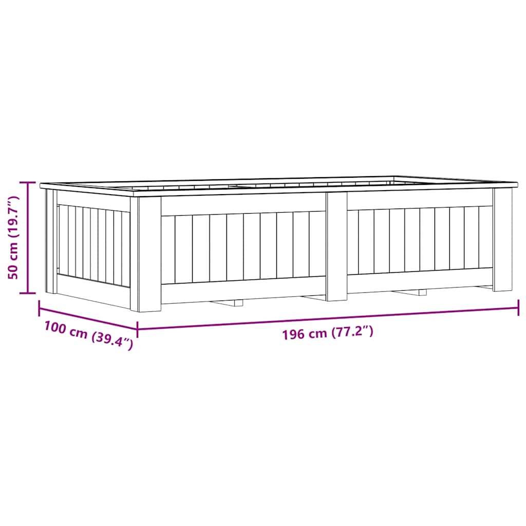 Lovelis, 196x100x50cm, impregnuota pušies mediena