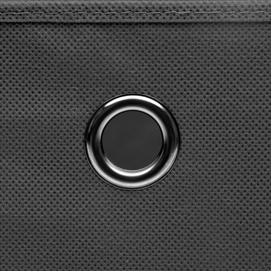 Daiktadėžės su dangčiais, 10vnt., pilkos, 32x32x32cm, audinys