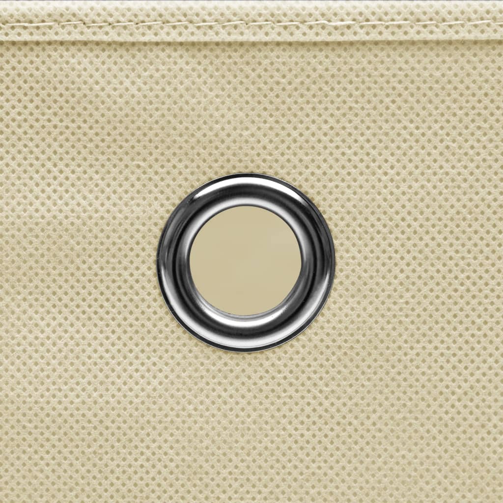 Daiktadėžės su dangčiais, 10vnt., kreminės, 32x32x32cm, audinys