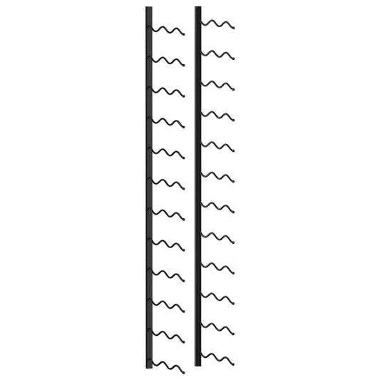 Prie sienos montuojamas vyno laikiklis, juodas, geležis
