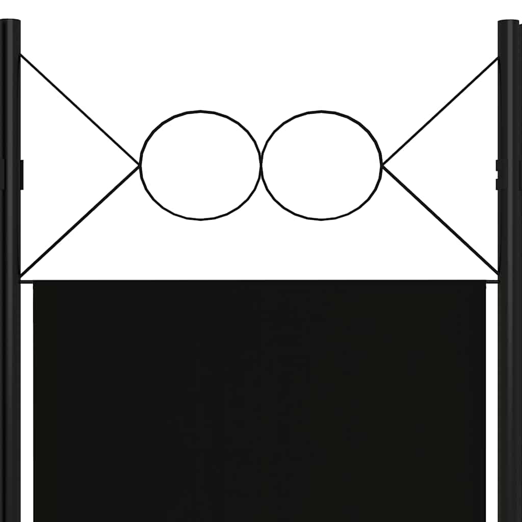 Kambario pertvara, 5 dalių, juodos spalvos, 200x180cm
