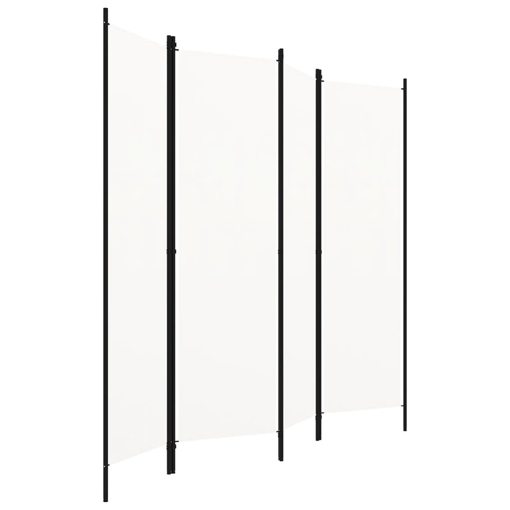 Kambario pertvara, 4 dalių, baltos spalvos, 200x180cm