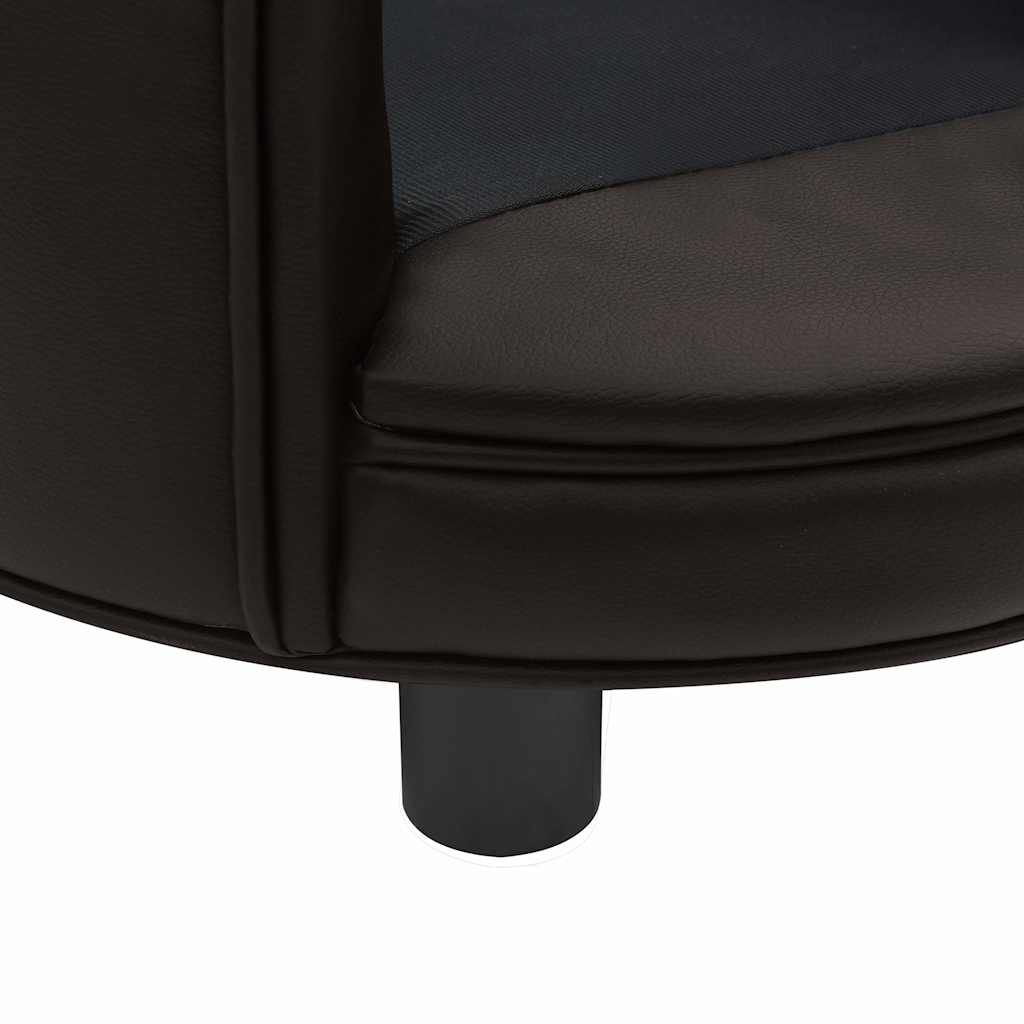 Lova šunims, ruda, 48x48x32cm, pliušas ir dirbtinė oda