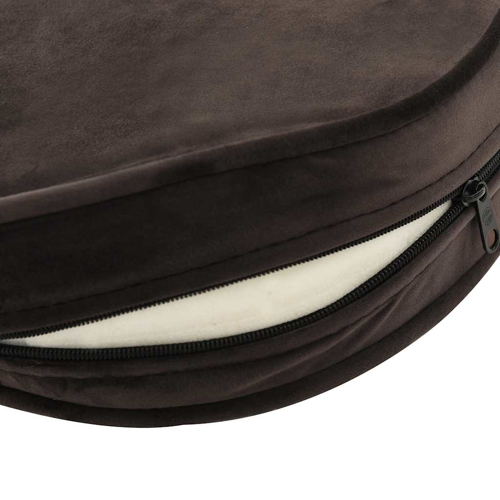 Lova šunims, ruda, 48x48x32cm, pliušas ir dirbtinė oda