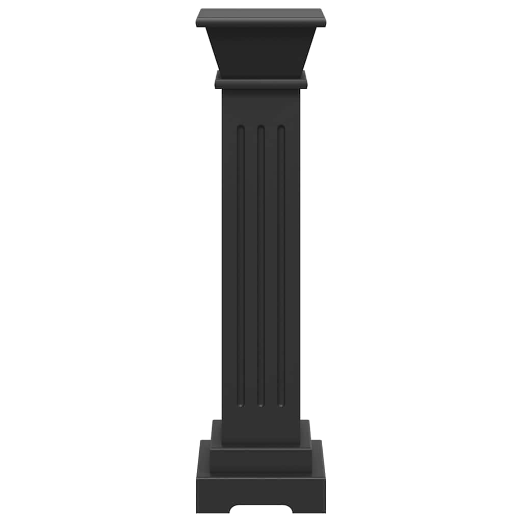 Stovas augalams-stačiakampė kolona, juodas, 17x17x66cm, MDF