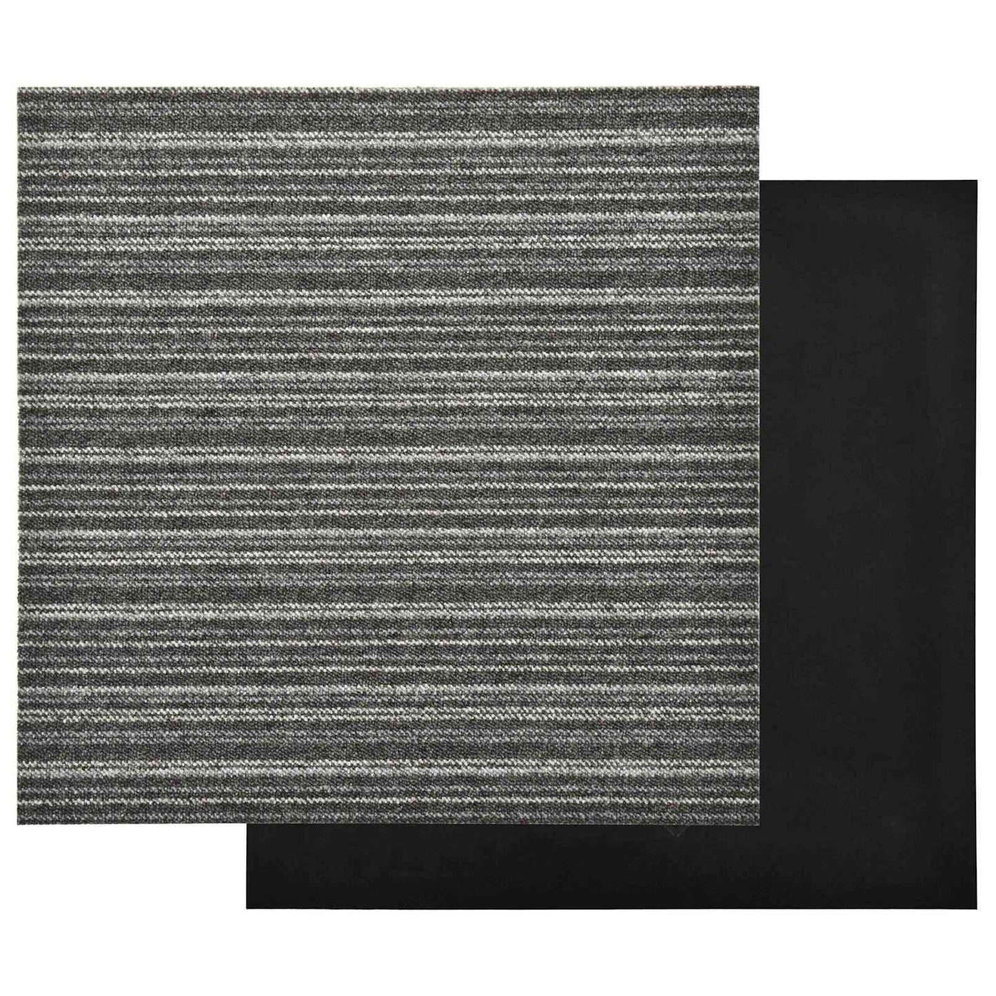 Kilimas 20 pcs Juostuota antracito spalvos 50 x 50 cm