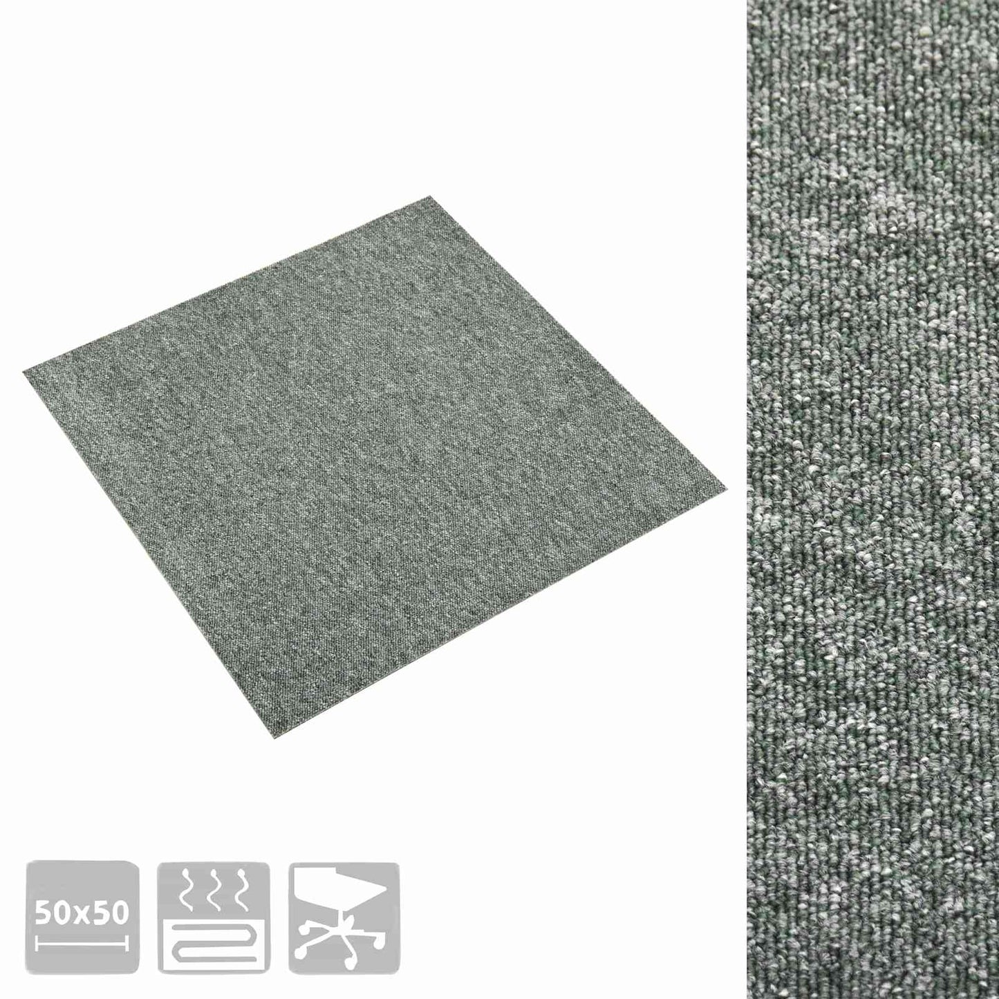 Kilimas 20 pcs Žalia 50 x 50 cm 100% polipropileno