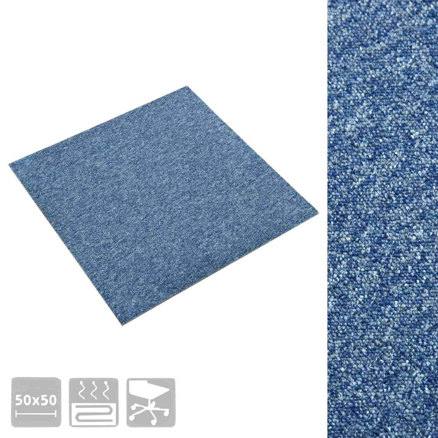 Kilimas 20 pcs Mėlyna 50 x 50 cm 100% polipropileno