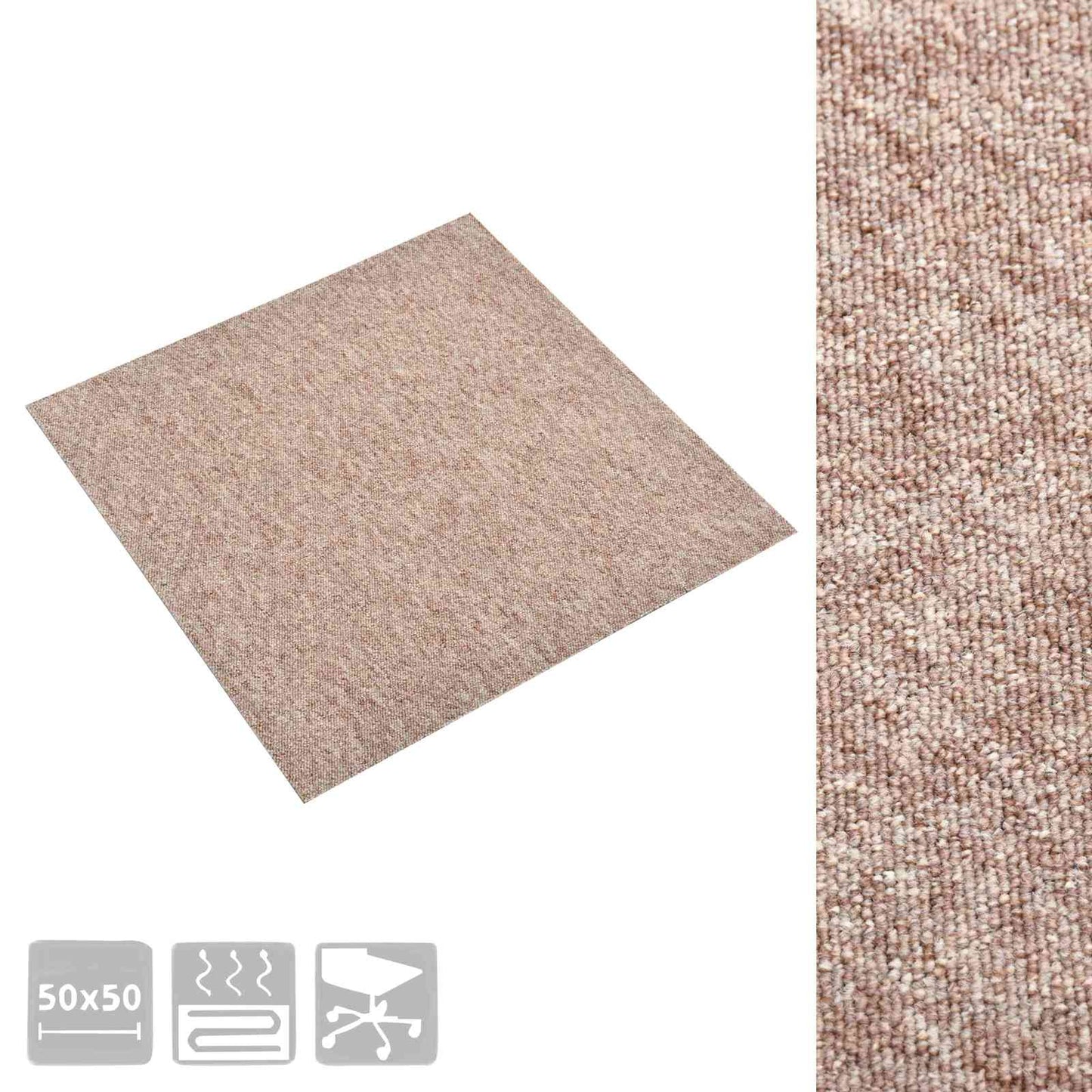 Kilimas 20 pcs Smėlio 50 x 50 cm 100% polipropileno
