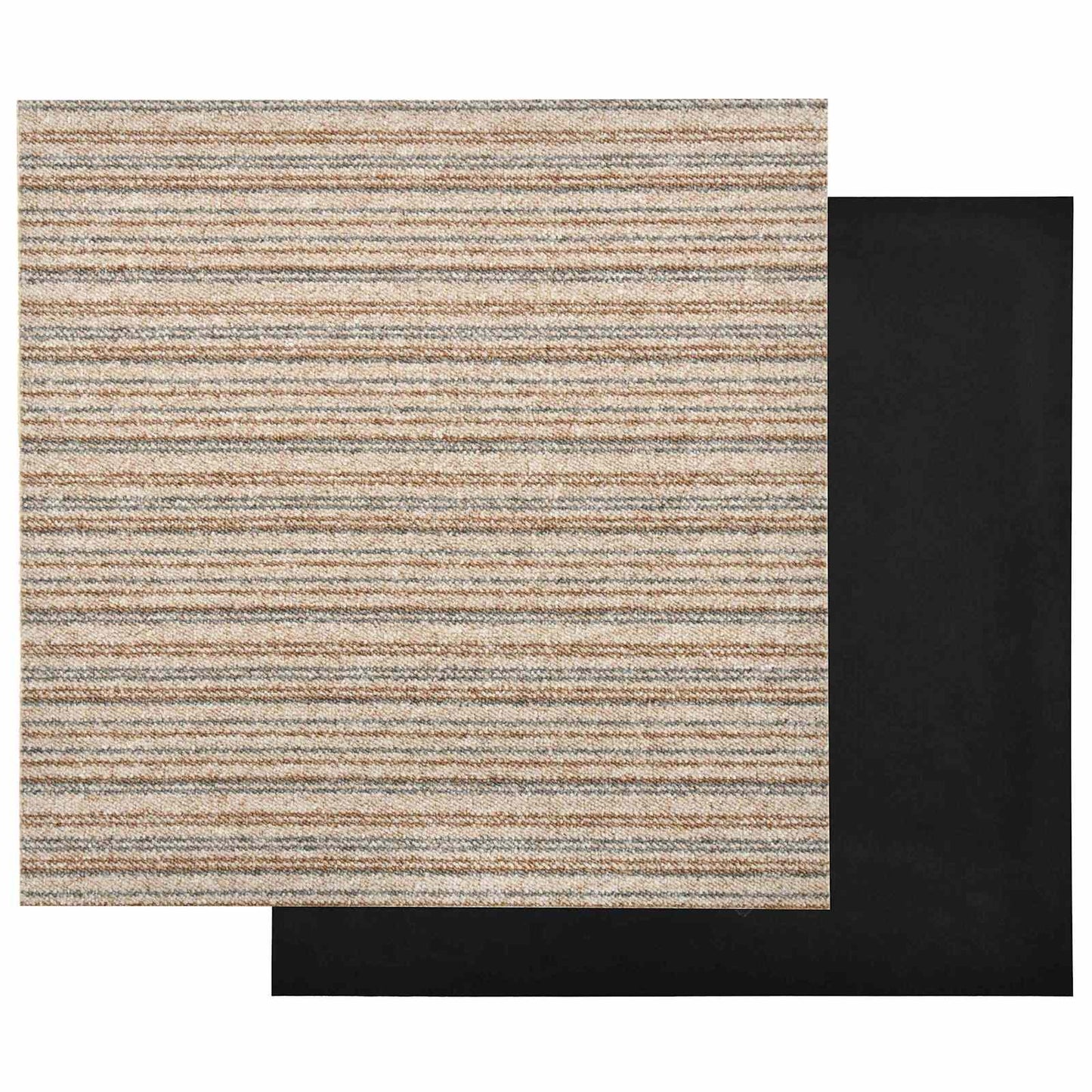 Kilimas 20 pcs Juostuota smėlio spalvos 50 x 50 cm