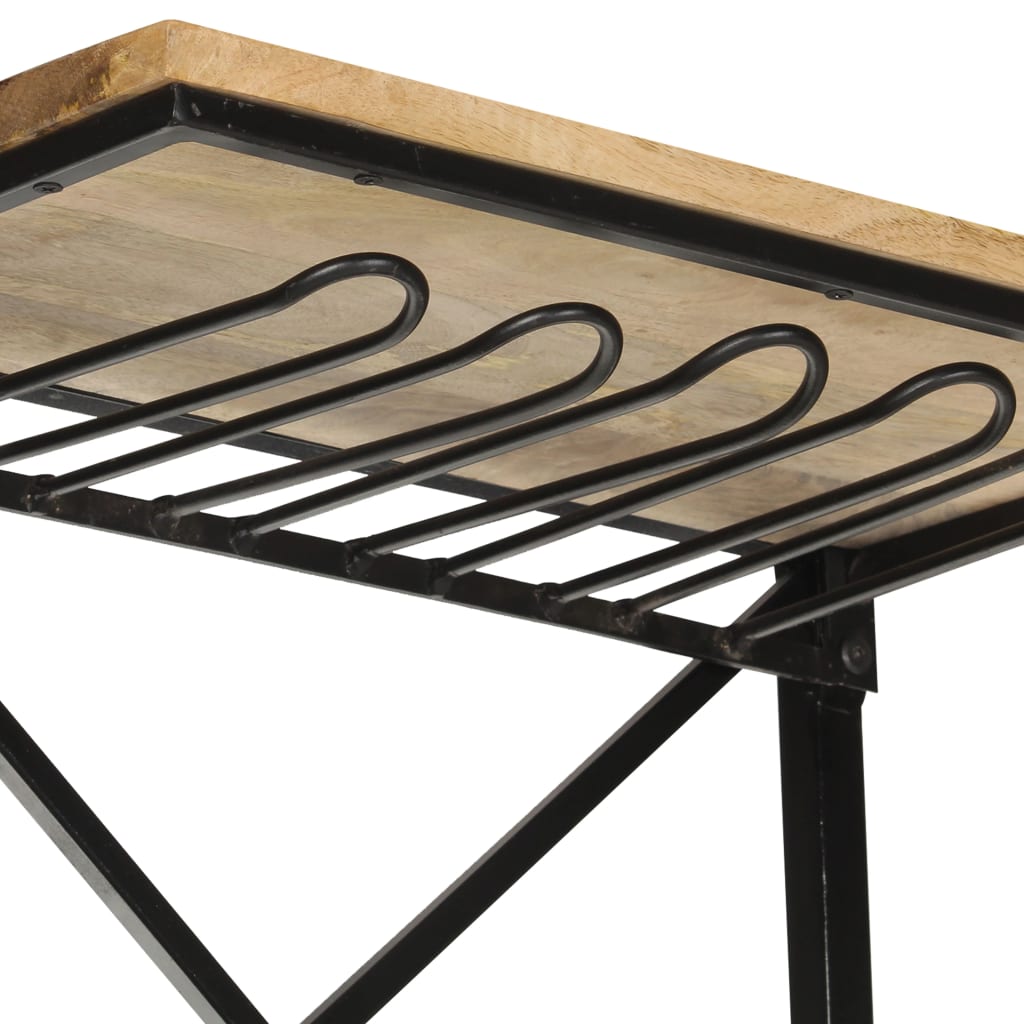 Spintelė vynui, balta, 49x31x172cm, neapdorota mango mediena