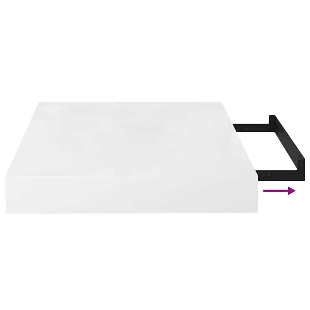 Pakabinamos lentynos, 4vnt., baltos, 23x23,5x3,8cm, MDF