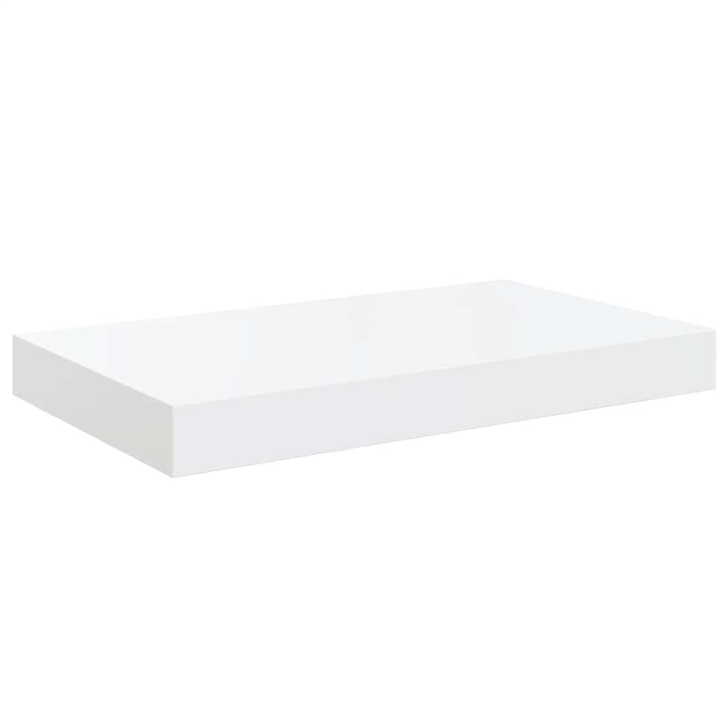 Pakabinamos sieninės lentynos, 2vnt., baltos, 40x23x3,8cm, MDF