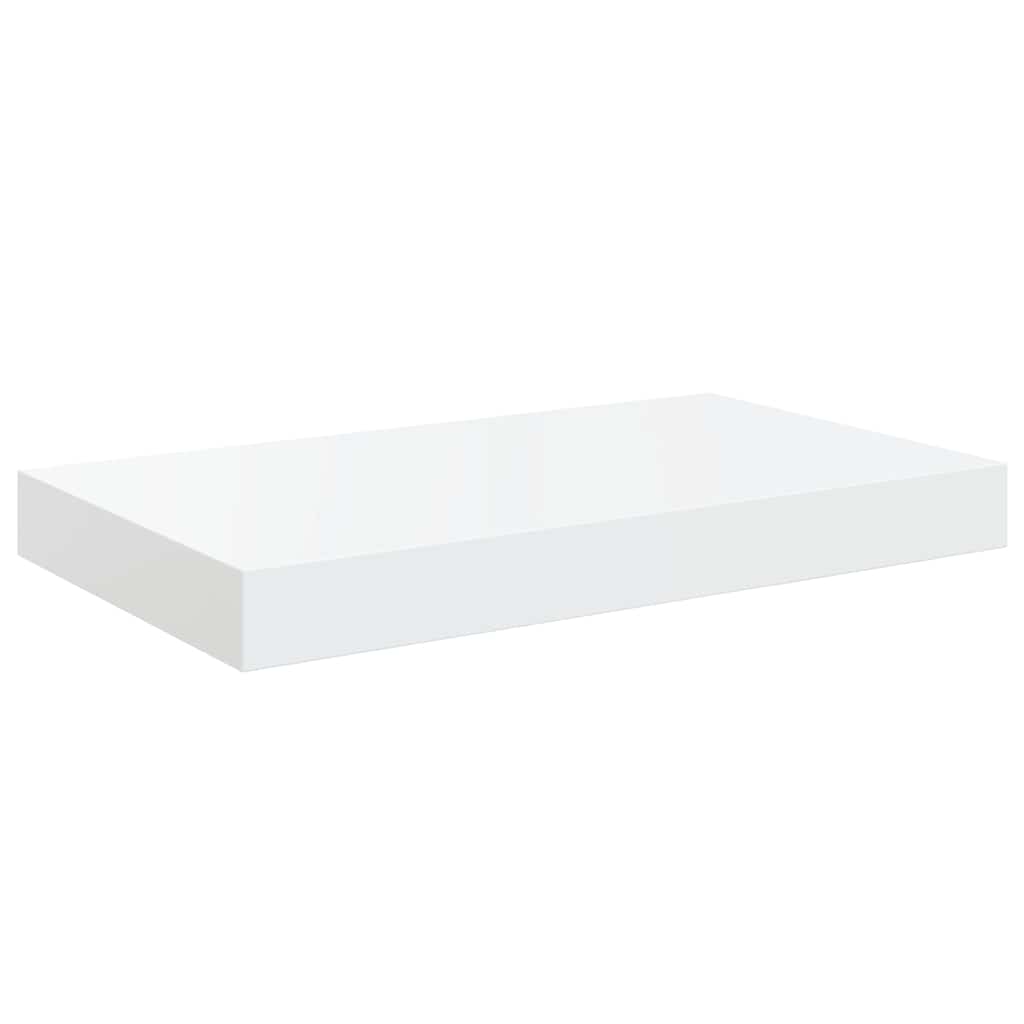 Pakabinamos sieninės lentynos, 2vnt., baltos, 40x23x3,8cm, MDF