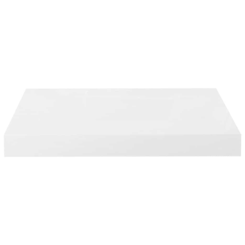 Pakabinamos sieninės lentynos, 4vnt., baltos, 40x23x3,8cm, MDF