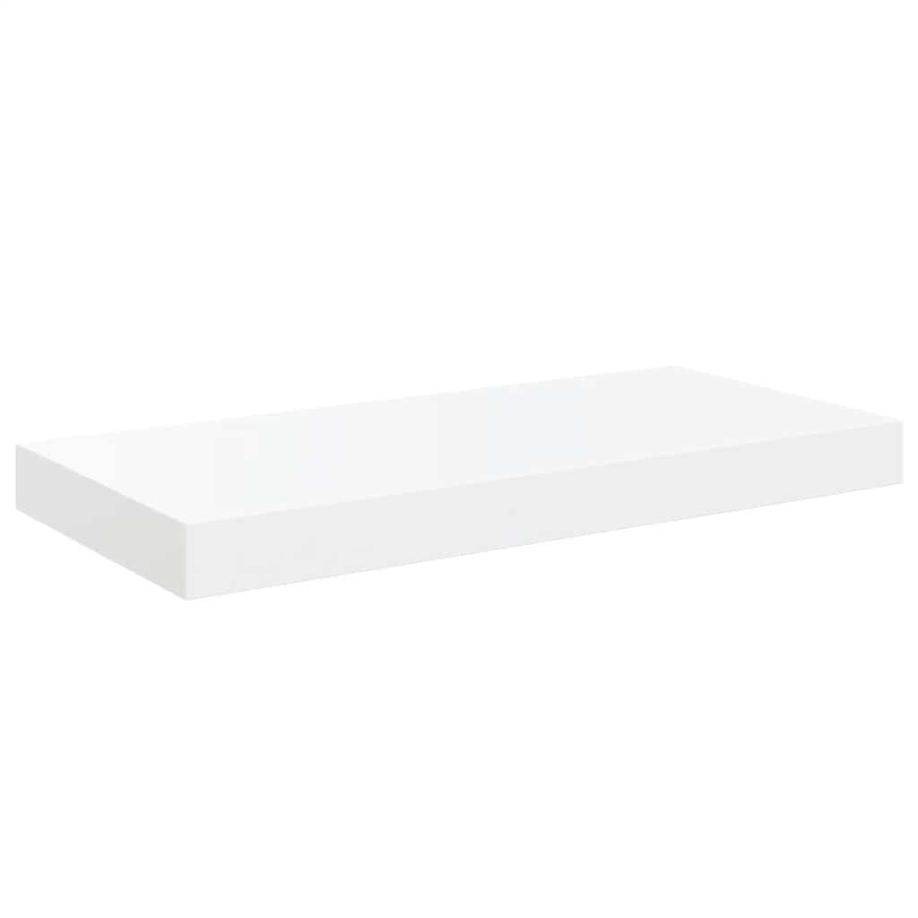 Pakabinamos sieninės lentynos, 2vnt., baltos, 50x23x3,8cm, MDF